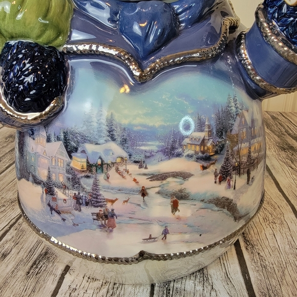Bradford Exchange Thomas Kinkade Snowman Cookie Jar - Picture 3 of 15